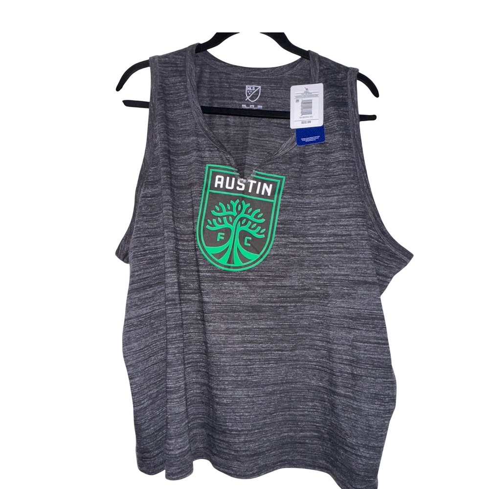 MLS Austin FC Tank Top Mens 2XL Charcoal Heather Gray Soccer Fan Gear NWT